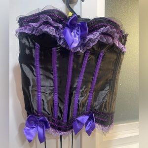 H & R Purple and Black Corset Steampunk Halloween Costume